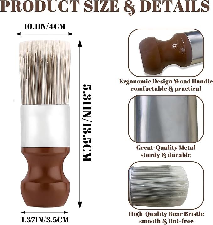 Salve Brush for Furniture,Leather&Wood Care Cleaning Brush,Furniture Brush with Comfortable Short Handle&Soft Bristles,Durable Salve Wax Brushing Tool for Home Office Sofas Car Interiors,Bags,Shoes