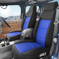 GIANT PANDA Full Set Car Seat Covers Customized Jeep Wrangler TJ Rubicon Sahara Sport X Unlimited 2003 2004 2005 2006, Faux Leather (Black&Blue)