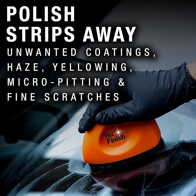 Nu Finish Glass Restore & Repel Kit, Two Step Regimen for Car Windshield, Includes Polishing Compound, Ceramic Sealant, Precision Applicator Tool, and 2 Reusable Sponges