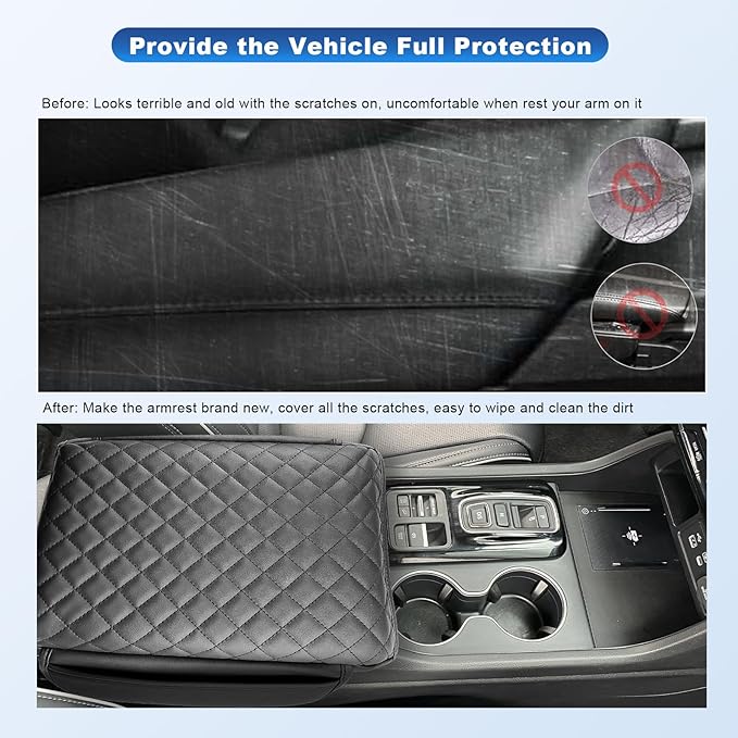CDEFG 2023-2025 Pilot Center Console Cover for 2023-2025 Honda Pilot/2024-2025 Ridgeline/ 2024-2026 Passport Armrest Cover Middle Console Pad Arm Rest Cushion 2025 Pilot Hybrid Accessories