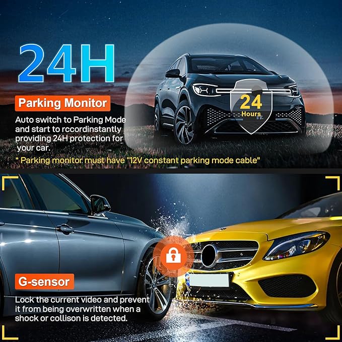 4K Dash Cam Custom fit for GMC Yukon, Yukon XL 2023 2024 2025 (Model A), SLE SLT AT4 Denali Ultimate, Integrated OEM Look, UHD 2160P Video, WiFi & App, G-Sensor, Easy to Install, 128GB Card