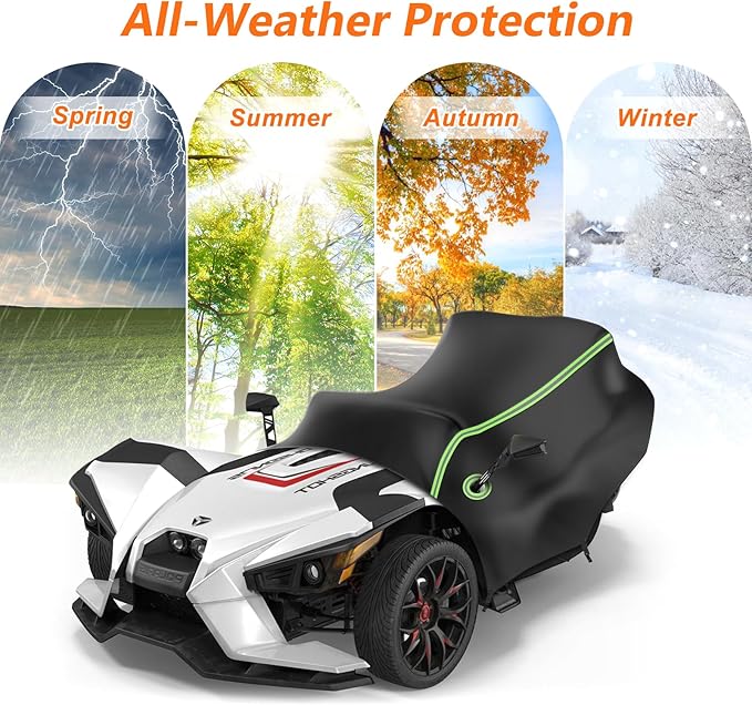 Half Cover for Polaris Slingshot, 420D Oxford Cloth Windshield Cover Waterproof Windproof All Weather Protection Covers for Slingshot S SL SLR R Signature LE Accessories