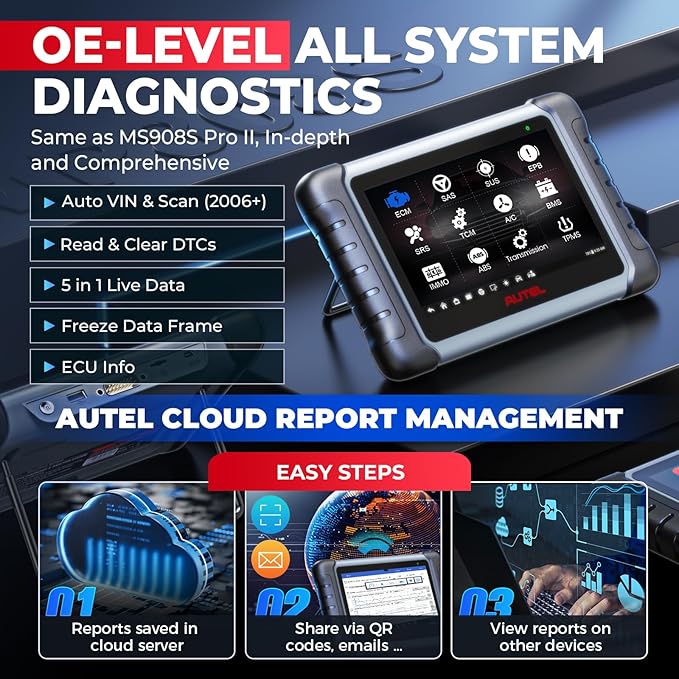Autel MaxiPRO MP808S Scanner, 2025 2-Year Update MP808S Up of MaxiSys MS906BT MaxiCOM MK900BT MK900 MX900 MP808BT, ECU Coding as MS906 PRO/MAX MP900BT, 3k+ Active Tests, 30+ Resets, FCA SGW, OS 11