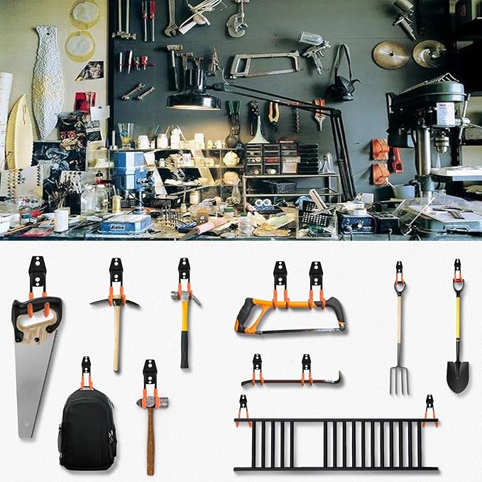 30 Pack Heavy Duty Steel Storage Hooks - Wall Mount Garage Hanger & Organizer for Bikes, Tools, Ladders, Bulk Items, Ropes and More