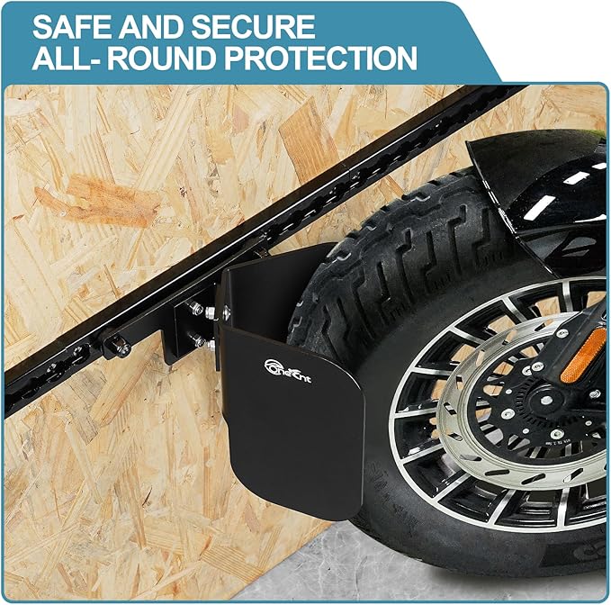 2 Pack L-Track Wheel Chock |L Track Motorcycle Wheel Chock for Dirt Bikes|L-Track Accessories for Enclosed Trailer L-Track Wall Mount Motorcycle Tire for Garages Trailers|L Track tie Down