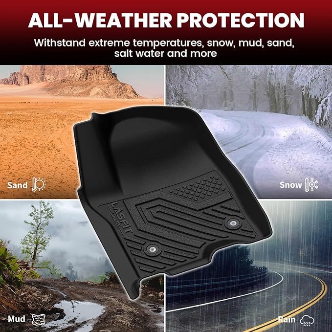 LASFIT Floor Mats 2021-2025 & Only 8 Seats (Not for 7/9 Seats) for Chevrolet Chevy Suburban/GMC Yukon XL (Only Yukon XL, Not Fit Yukon)/Cadillac Escalade ESV (Only Escalade ESV, Not Fit Escalade)
