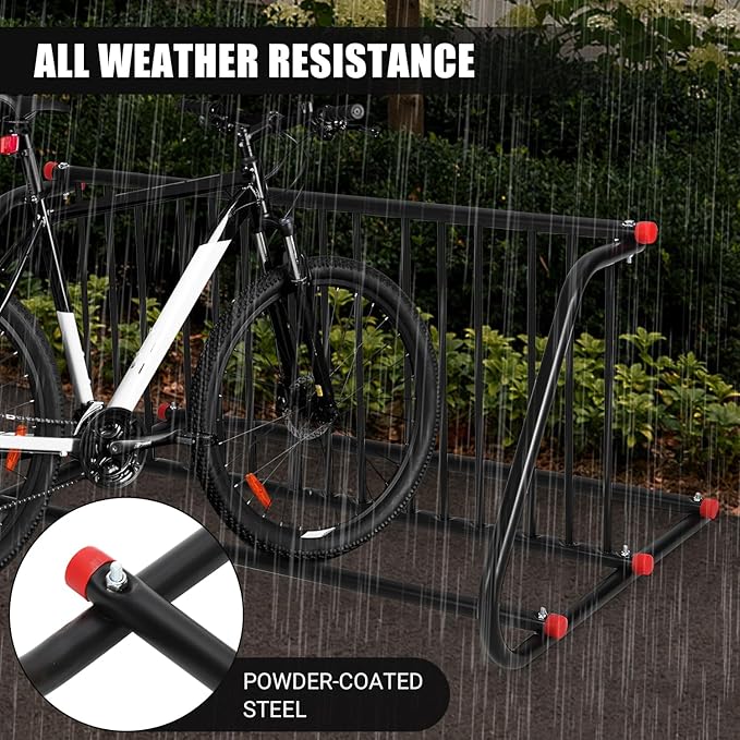 Commercial Grid Bike Rack for 10 Bikes - Heavy Duty Metal Bike Stand Floor, Outdoor Bicycle Parking Rack for Garage, Retail, School, Backyard, Bike Shop (Double Side)