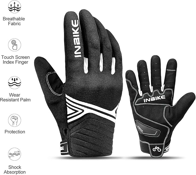 INBIKE Breathable Mesh Motorcycle Gloves Touchscreen with TPR Palm Pad Hard Knuckles