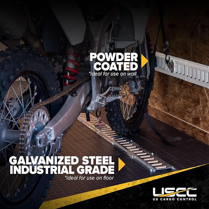 US Cargo Control E-Track, Made in USA, 12 Gauge Steel 5 FT Galvanized Rails (2-Pack) - Horizontal E-Track Rails for Trailers, Garages, Cargo Vans - 6,000 Pounds Break Strength Per Slot