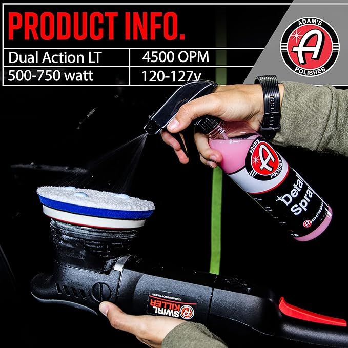 Adam's Polishes Swirl Killer 15mm Polisher Kit 16 Item Buffer Polisher Dual Action Machine Use W/Car Polish, Polishing Compound, or Car Scratch Remover | Detailing Car Wash Clay Bar Ceramic Coating