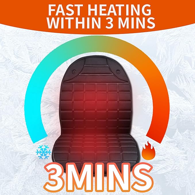Heated Seat Covers, 2 Fast Heating Models Heated Seat Cushion Black