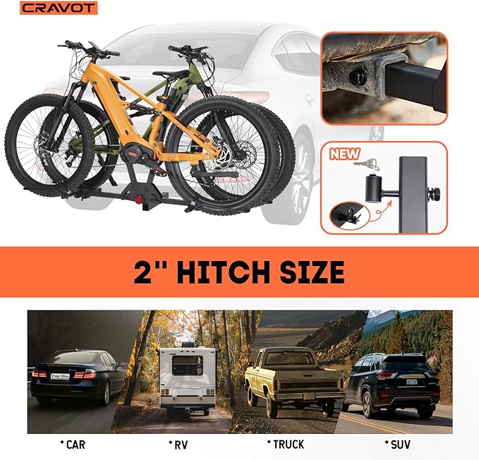 MagRack F2 Bike Rack, 200 lbs Electric Bike No Installation Bike Carrier for 2 Bike, Foldable Bike Racks for Tow Hitch 2'' Receiver Cars Trucks SUVs Minivans RV, Trailer