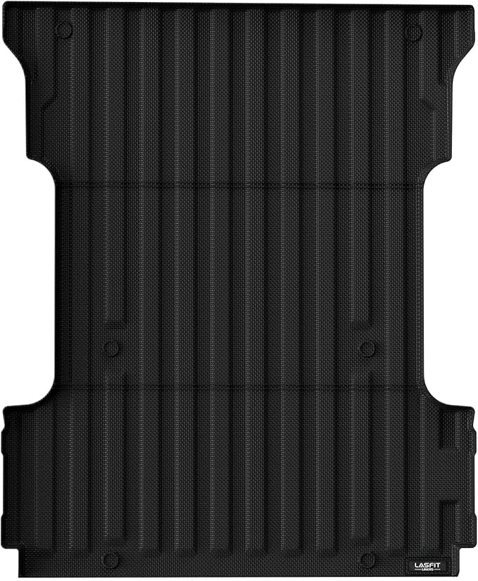 LASFIT Bed Mat for Ford F-150 (6.5ft, 78.9in) 2015-2025(Not for Pro Access Tailgate or Bed w/Side Storage), Custom Fit All Weather Protector Durable TPE Truck Bed Liner Easy Clean- Black