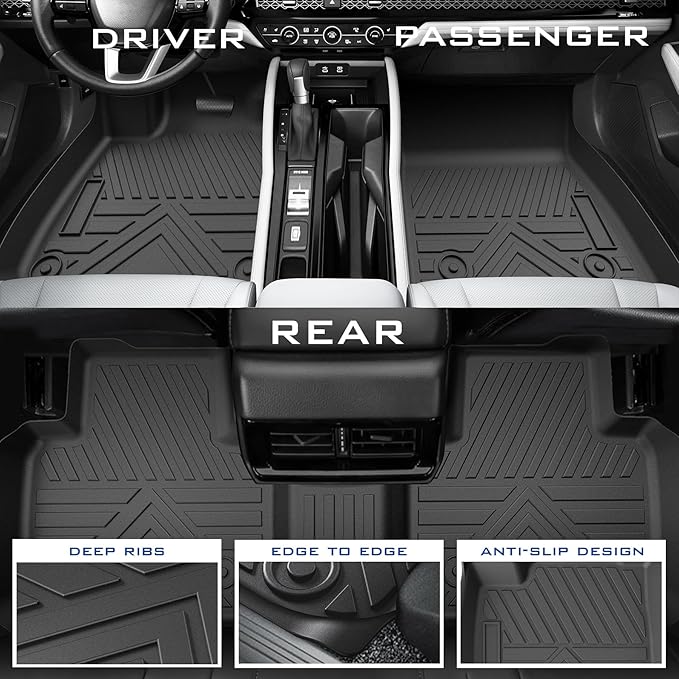Car Floor Mats for 2024 2025 Chevy Chevrolet Trax & Buick Envista Accessories,TPE All Weather Protection Floor Mats,Custom Fit 1st&2nd Row Car Floor Liners Set,Heavy Duty Accessories,Black