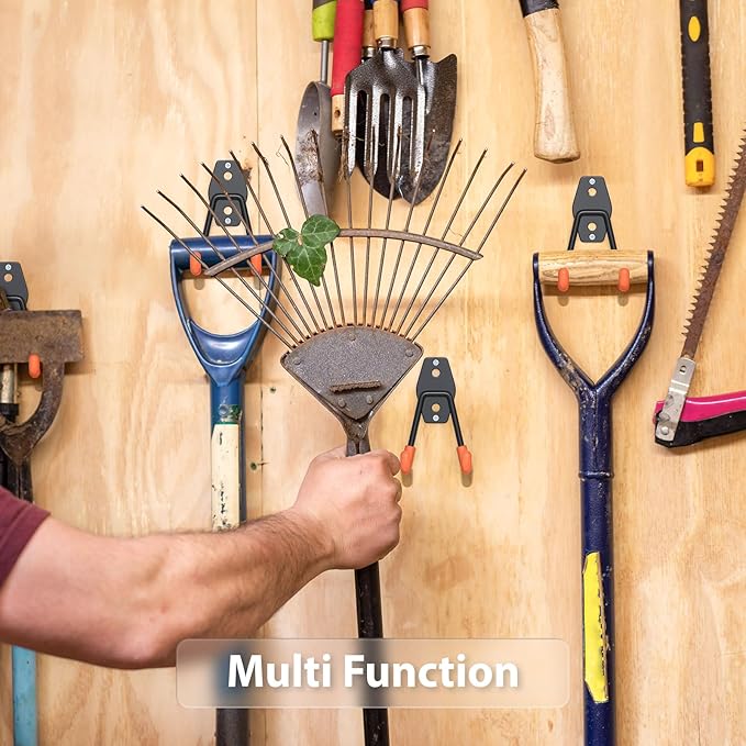4 Pack 4.5x2.75 Inch Utility Steel Wall Mount Heavy Duty Garage Hooks with Anti-Slip Coating,Storage More Yard,Garden and Power Tools and for Hanging Hose,Ladder and Bike