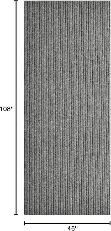 iCustomRug Spartan Weather Warrior Duty Indoor/Outdoor Utility Ribbed in 3ft,4ft,6ft Widths 70 Custom Sizes with Natural Non-Slip Rubber Backing 4'X9' in Grey