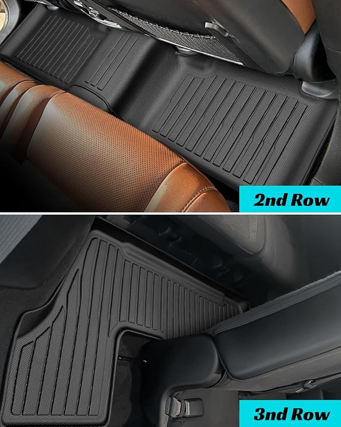 Floor Mats Full Set for Dodge Durango 2011-2015 7 Seats, All Weather Floor Mats Cargo Liner Car Accessories for Dodge Durango 2011-2015, Custom Fit Accessories Rubber Trunk Liner for SUV Cargo