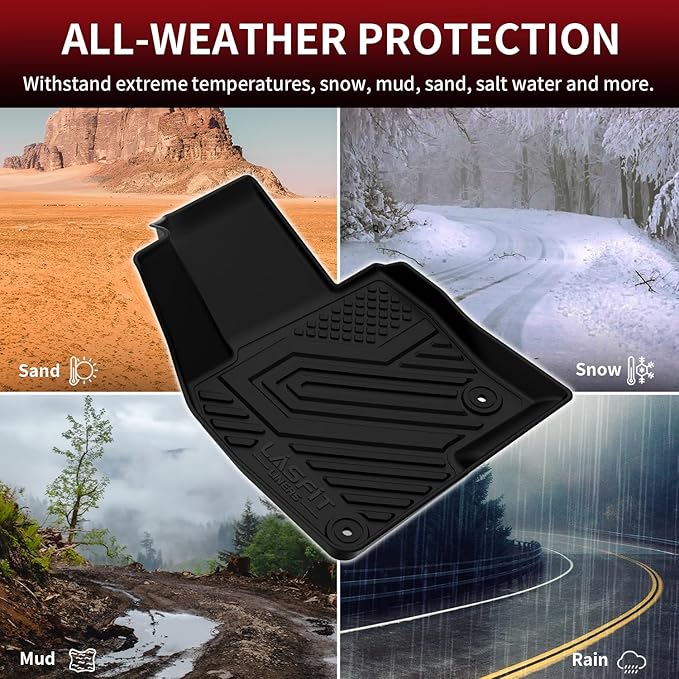 LASFIT Floor Mats & Cargo Mat Fit for Mazda CX5 2025-2017, Custom Fit TPE All Weather 2025 2024 2023 2022 2021 2020 2019 2018 2017 Floor Mats & Trunk Liner Full Set Car Mats for Mazda CX-5, Black