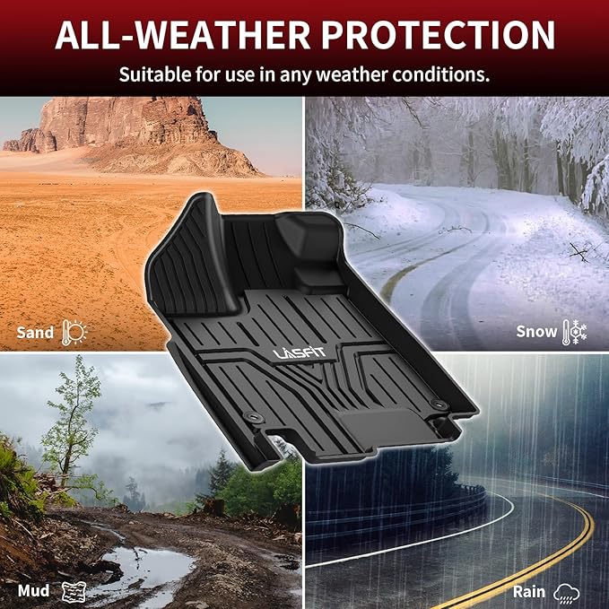 LASFIT Floor Mats & Trunk Mat for Honda Odyssey 2026 2025 2024 2023 2022 2021 2020 2019 2018 Mini Passenger Van, All Weather TPE Car Floor Liners-1st & 2nd & 3rd Row & Cargo Mat Full Set
