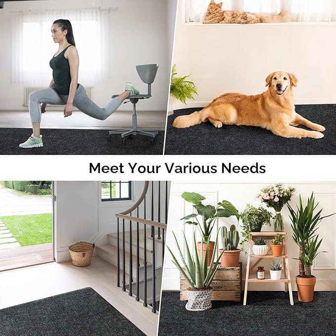 TUFFIOM 17' x 7'4" Oil Spill Mat with Tape,Garage Floor Mat for Under Car,Oil Absorbent Mat for Garage Waterproof,Oil Drip Change Parking Mat for Driveway,Reusable,Washable