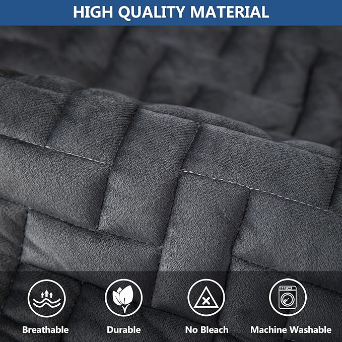 Eismodra Couch Cover,Sectional Couch Covers,Sofa Covers for 3 Cushion Couch,Anti-Slip Sofa Slipcovers for Dogs Cats Kids Loveseat Recliner L Shaped Armrest Backrest,Dark Gray 43''x70''(Only 1 Piece)
