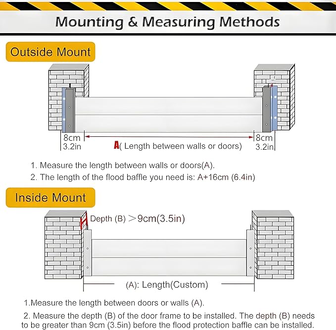 Flood Barriers for Home Exterior,Aluminum Alloy Outdoor Garage Doors Water Barriers for Flooding(H23.6Inch,L11.5FT)