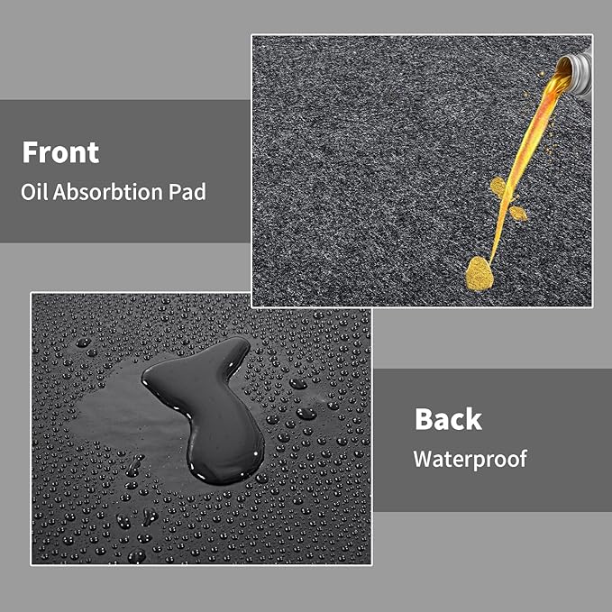 MABOZOO Garage Floor Mat 18x7.7 Ft, Extra Large Garage Carpet Rug, Reusable Absorbent Oil Spill Mat, Washable Parking Flooring Rug for Under Car, Protects from Spills, Drips and Stains