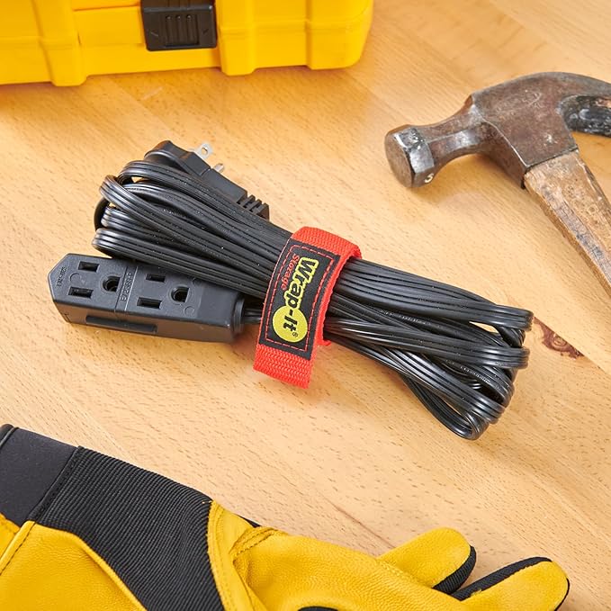 Quick-Straps by Wrap-It Storage - Assorted 20-Pack Black - Hook and Loop Hose and Cable Organizers