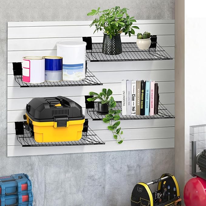 Slatwall Shelves, Slatwall Accessories, Slat Wall Wire Shelf, Heavy Duty Gargage Storage Slatwall Shelf(2 Pack) (24-Inch Width)