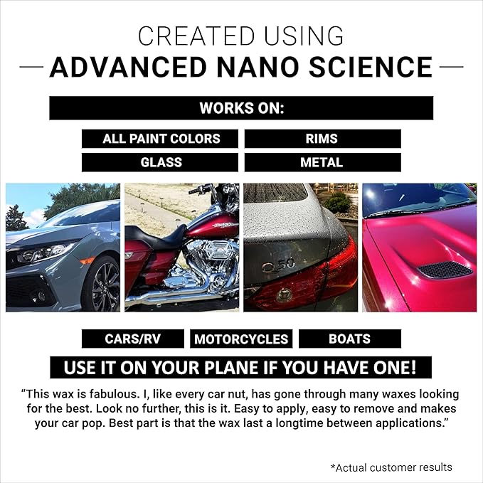 CAR GUYS Liquid Wax | Advanced Car Wax | Superior Protection with a Carnauba Wax Shine | For all Paint Colors and Excellent Black Car Wax | 8 Oz Kit