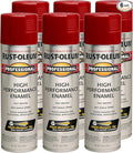 Rust-Oleum 7565838-6PK Professional High Performance Enamel Spray Paint, 15 Oz, Gloss Regal Red, 6 Pack