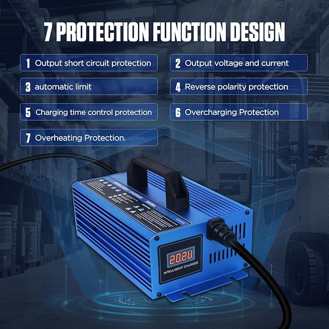 Forklift Battery Charger 24V 30A Automatic Smart Charger, Automotive Battery Charger Fully-Automatic Smart Charger for Forklift Club Car Golf Cart (24V20A)