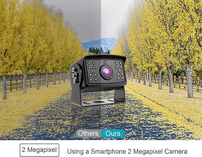 FOOKOO Ⅱ HD Backup Camera System Kit,7''1080P Reversing Monitor+IP69 Waterproof Rear View Camera,Sharp CCD Chip, 100% Not Wash Up,Truck/Semi-Trailer/Box Truck/RV (FHD1-Wired)