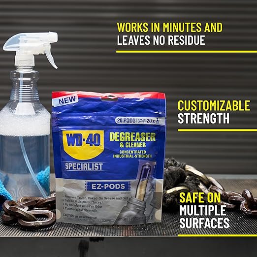WD-40 Specialist Degreaser and Cleaner EZ-PODS, Customizable Industrial-Strength Concentrate, Multi-Surface Cleaning Solution, 1-Pack of 20 PODS