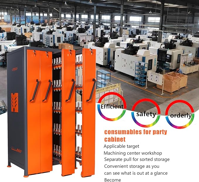 BT50 Vertical Drawer Cabinet, Large Capacity CNC Tool Storage Cabinet, Tool Holder Station for Machining Centers