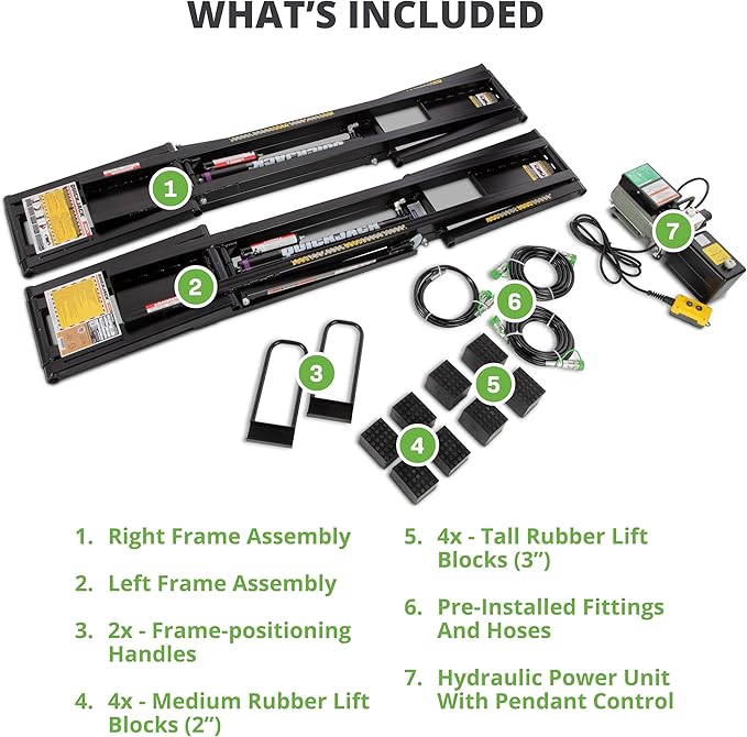 QuickJack 8000TL Portable Car Lift with 8,000lb Capacity, with 110V Power Unit, Safe & Portable Design Garage Lift for Home, Garage, Shop, or Mechanic Auto Repair