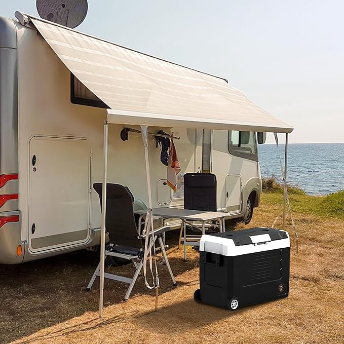 SubSun12V Cooler Car Fridge, 48QT -4℉~68℉ Fast Cooling Car Refrigerator, Portable Freezer with 12/24V DC and 110-220V AC, Electric Cooler for Camping, Road Trip and Boat
