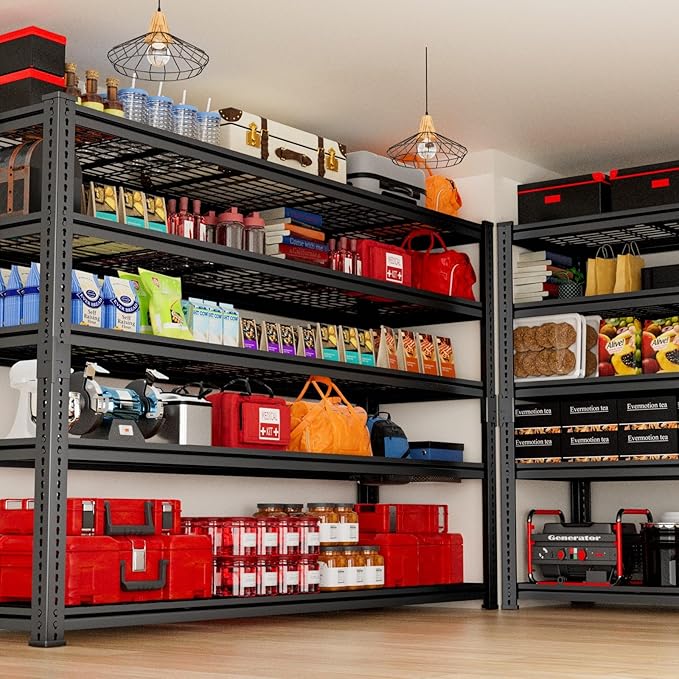 Storage Shelves, Garage Shelving Heavy Duty 3300 LBS Capacity, 60" L x 24" W x 78" H Adjustable Metal Shelving Organizer Wire Rack, 5 Tier Utility Shelf Unit for Pantry Closet Warehouse Organization