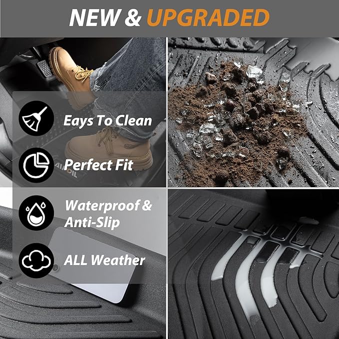 AIPOIL® Floor Mats & Cargo Liner Set for 2019-2025 Infinit QX50 & 2022-2025 Infinit QX55 All Weather Protection TPE Anti-Slip Automotive Full Set Custom Car Mats Accessories - Black
