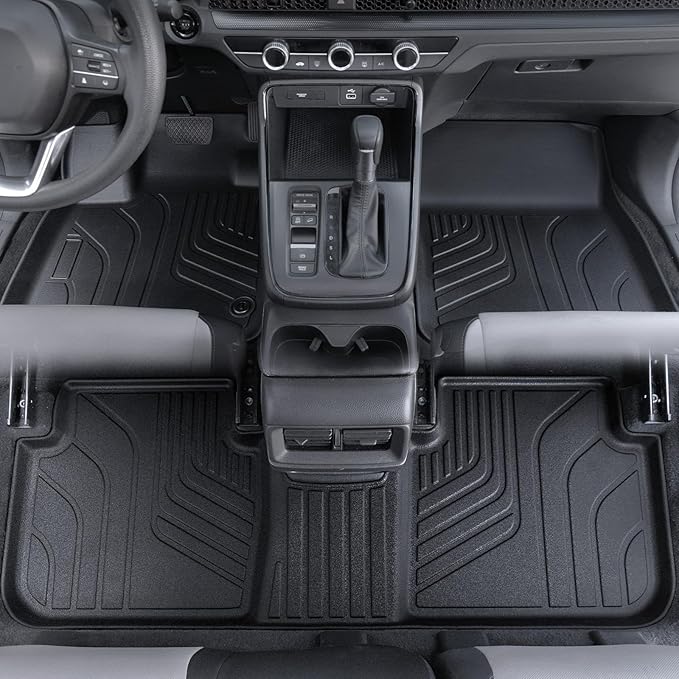 Floor Mats Set for Honda CRV 2026 2025 2024 2023 Accessories(Hybrid & Gasoline), Full Coverage All Weather Floor Mats Cargo Mat with Backrest Protectors & Door Sill Guards