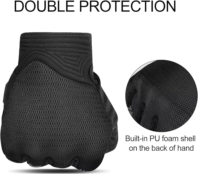 INBIKE Breathable Mesh Motorcycle Gloves for Men/Women, Shell Protection, Reflective, TPR Palm Sliders, Touchscreen Motorbike Gloves for ATV BMX MTB Riding