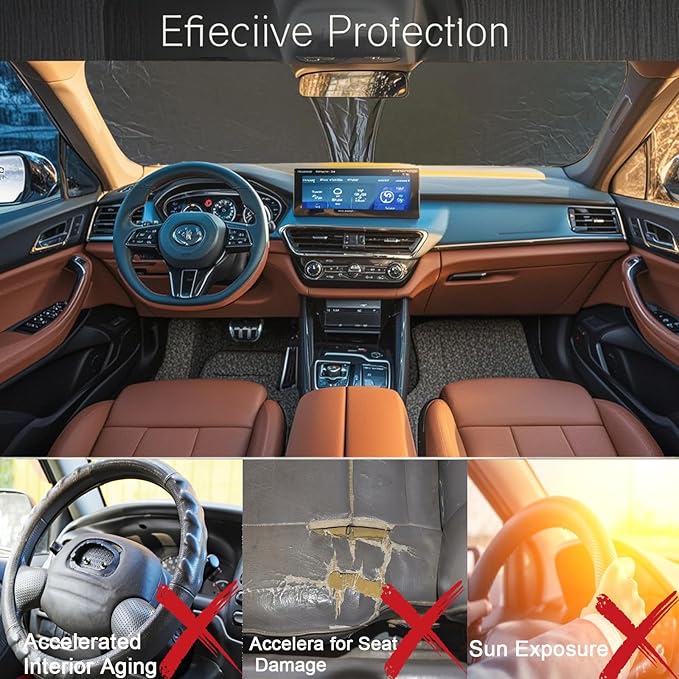 Windshield Sunshade for Ford F150 F250 F350 Escape Raptor Expedition 2025 1996-2025 Automotive Accessories for Car Front Window Sun Shade Vehicle Interior Protector