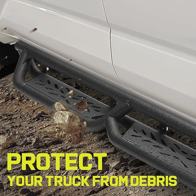BINARY STAR Running Boards Compatible with Vehicle 2022-2025 Toyota Tundra CrewMax Cab. 6 Inch Tundra Step Bars Carbon Steel Nerf Bars, Bed Access Side Steps Step Rails.
