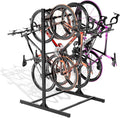 Freestanding Bike Storage Rack, Heavy-Duty Steel Vertical Bike Rack for Indoor Outdoor Floor Stand Max 8 Bike Bicycle Organizer, 600LBS Bike Storage Rack for Home and Garage