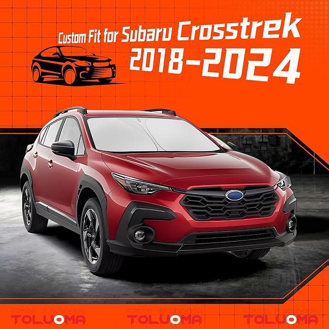 Custom Fit Windshield Sun Shade for Suba-ru Crosstrek 2018-2023 - Full Coverage, 210T Reflective Fabric, Double-Layer Design - Blocks 99% UV Rays, Keeps Car Cool, Easy to Install and Store