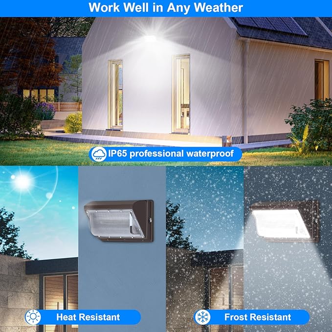 120W LED Wall Pack with Photocell, 5000K 15840LM Dusk to Dawn Lights Security Switch Control Outdoor Wall Light, Commercial Waterproof Rust-Proof Outside Lighting for Barn Shop Garage 8Pack