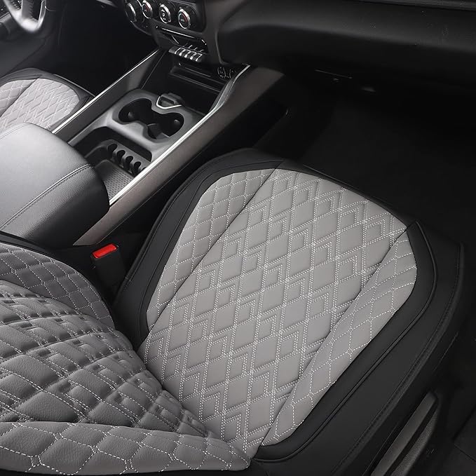 JOJOBAY Car Seat Covers for Dodge Ram Full Set,Fit Ram 2009-2025 1500/2500/3500 Pick-up Truck,Crew,Regular,Quad,Mega Cab,Waterproof Leather Seat Covers Protectors（5 PCS Full Set,Black-Grey）