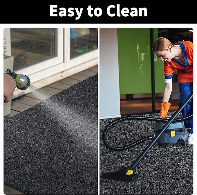 HOMBYS Extra Large Garage Floor Mats for Under Car, Dark Grey Garage Flooring Rug, Motorcycle Oil Spill Mat, Absorbent Oil Garage Parking Mat 7’4”x17', Non Slip and Waterproof Backing