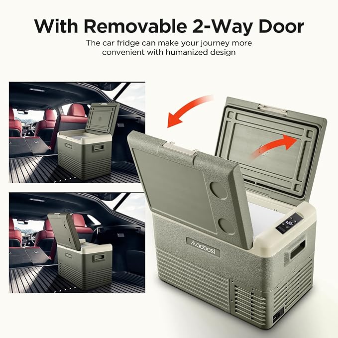 AAOBOSI 12 Volt Car Refrigerator 32 Quart (30L) RV Portable Refrigerator Freezer Car Fridge Cooler -4℉-68℉ Electric Compressor Cooler 12/24V DC 100-240V AC Travel