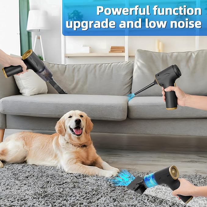 Handheld Car Vacuum Cleaner Cordless, High-Power Brushless 20000PA Mini Hand Held Cleaner with 8 Multi-Functional Nozzle & 2 Replaceable Filters, Portable Vacuum Cleaner for Car Office Pet Hair
